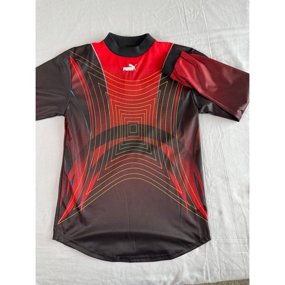 Puma Sports Long Sleeve‎ T Shirt Small Graphic Print Athletic  Red Black New - Picture 1 of 14